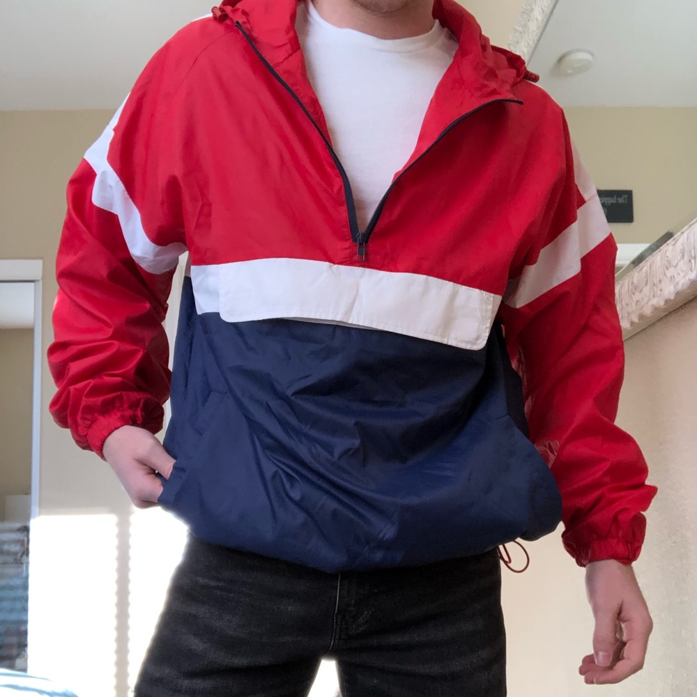Retro Cinch Color Blocked Wind Breaker
